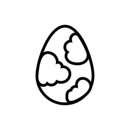 easter egg painted with clouds line style vector illustration designのイラスト素材