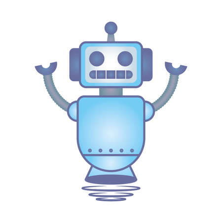 robot floating cyborg isolated icon vector illustration designのイラスト素材