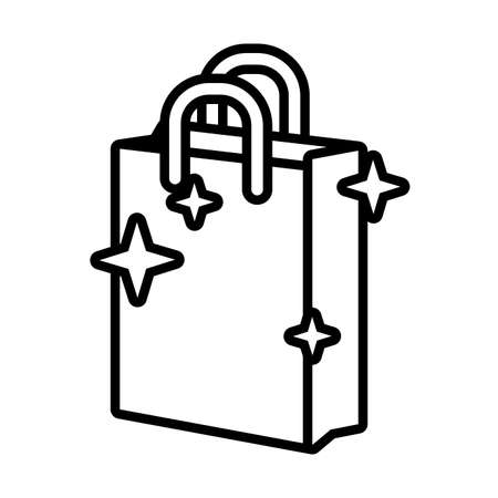 shopping bag line style icon vector illustration designのイラスト素材