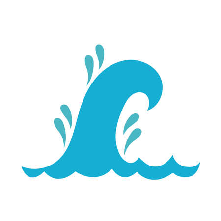 water wave ocean flat style icon vector illustration designのイラスト素材