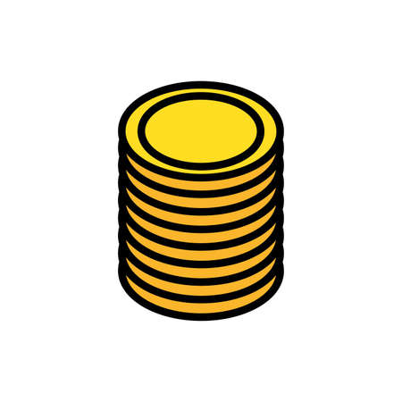 pile coins money dollars icon vector illustration designのイラスト素材