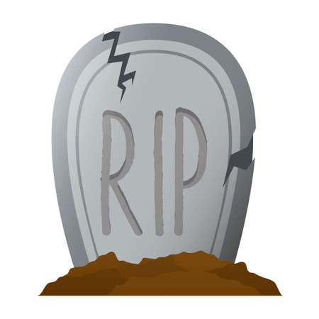 cemetery graveyard with rip icon vector illustration designのイラスト素材