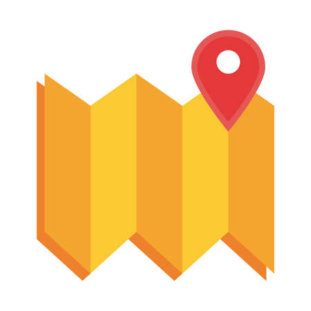 paper map with pin location detailed style vector illustration designのイラスト素材