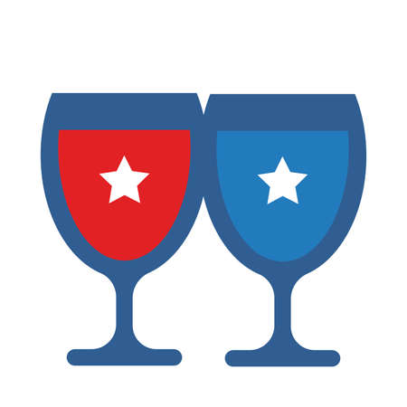 cups with stars independence day flat style vector illustration designのイラスト素材