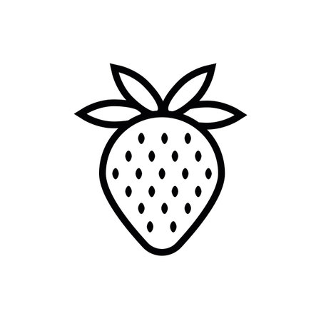 sweet strawberry fruit line style vector illustration designのイラスト素材