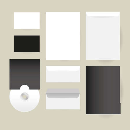 Mockup cd and envelopes design of corporate identity template and branding theme Vector illustrationのイラスト素材