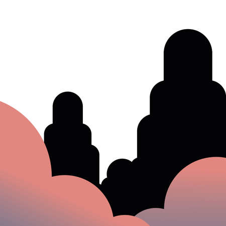 pink clouds design, Landscape nature earth eco ecology conservation bio environment and outdoor theme Vector illustrationのイラスト素材