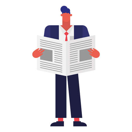 man with news in the office design, business objects workforce and corporate theme Vector illustrationのイラスト素材