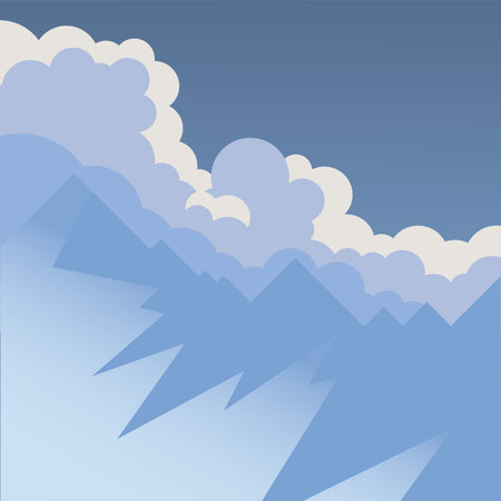 clouds on blue sky design, Landscape nature earth eco ecology conservation bio environment and outdoor theme Vector illustrationのイラスト素材