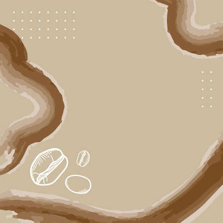 Coffee beans poster paper design of time drink breakfast beverage shop morning store aroma and caffeine theme Vector illustrationのイラスト素材