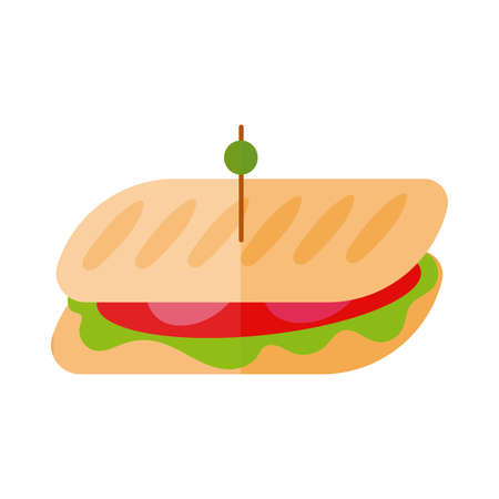 delicious sandwish fast food flat detailed style vector illustration designのイラスト素材