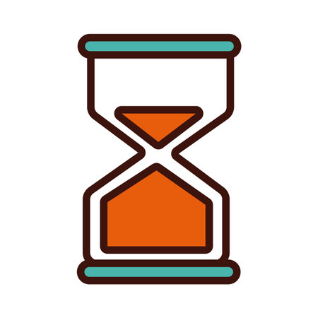 hourglass timer line and fill style vector illustration design