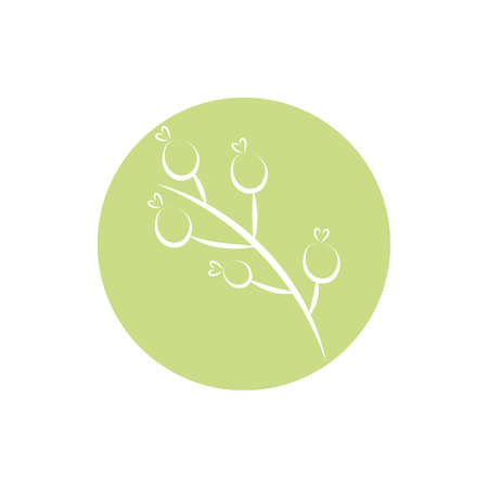 branch with seeds block and line style vector illustration designのイラスト素材