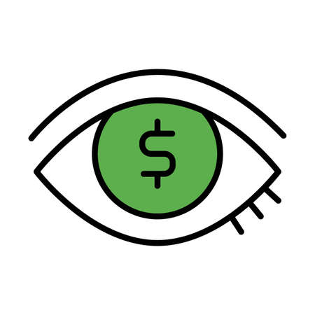 eye with dollar symbol line and fill style vector illustration designのイラスト素材