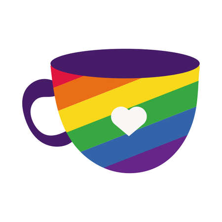 cup with gay pride flag hand draw style vector illustration designのイラスト素材