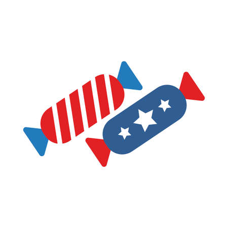 candies with usa flag flat style icon vector illustration designのイラスト素材