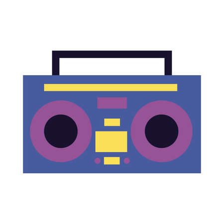 boombox stereo music on white background vector illustrationのイラスト素材