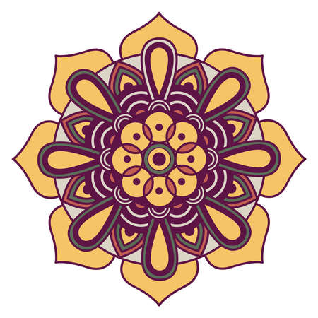 decorative floral mandala with white background vector illustration designのイラスト素材
