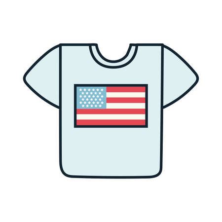 usa flag in shirt line and fill style icon vector illustration designのイラスト素材