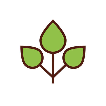 leafs plant ecology flat style icon vector illustration designのイラスト素材