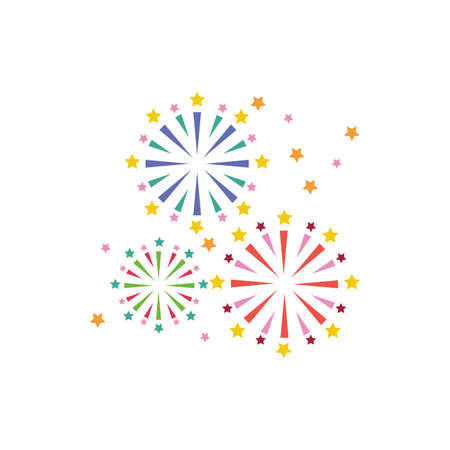 fireworks explosion circular splash with stars vector illustration designのイラスト素材