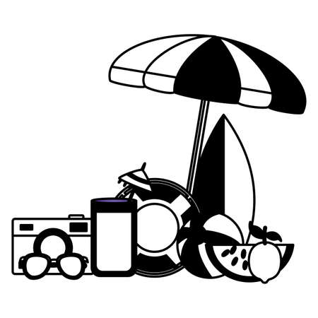 summer time holiday vacations tourism elements vector illustrationのイラスト素材