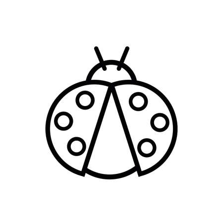 cute ladybug spring insect line style vector illustration designのイラスト素材