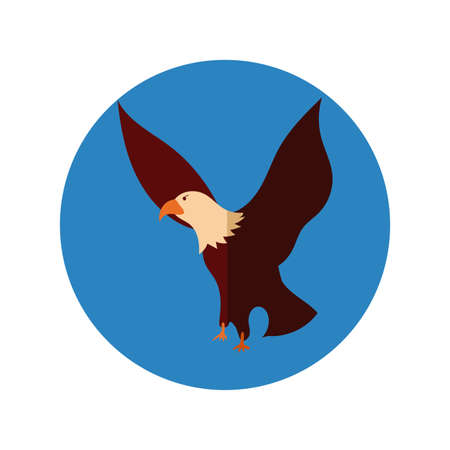 eagle bald usa block and flat style vector illustration designのイラスト素材