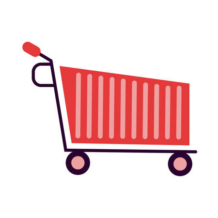 shopping cart market detailed style vector illustration designのイラスト素材