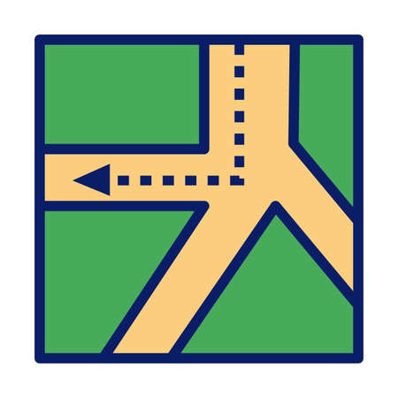 paper map guide with arrow line and fill style icon vector illustration designのイラスト素材