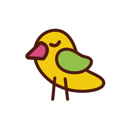 cute little chick spring flat style vector illustration designのイラスト素材