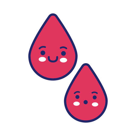 drops blood medical  line and fill style vector illustration designのイラスト素材