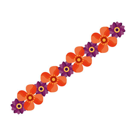 Flowers line design, floral nature plant ornament garden decoration and botany theme Vector illustrationのイラスト素材