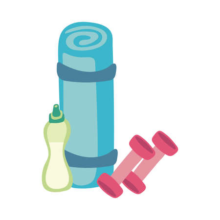 gym equipment things flat style vector illustration designのイラスト素材