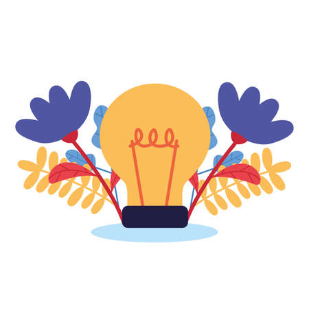 Light bulb design, Energy power technology electricity illumination and innovation theme Vector illustrationのイラスト素材