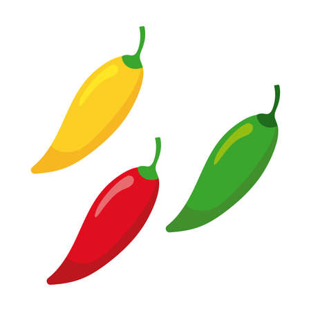 pepper vegetables mexican culture fill style icon vector illustration designのイラスト素材