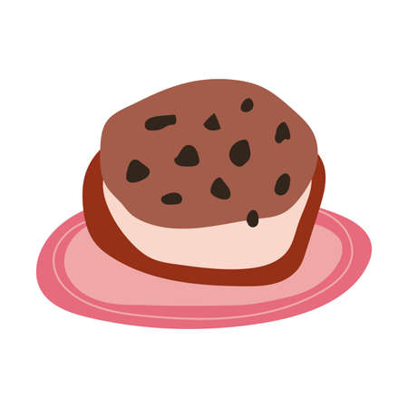 sweet cookie pastry free form style icon vector illustration designのイラスト素材
