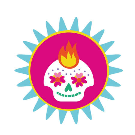 skull head mask painted icon vector illustration designのイラスト素材