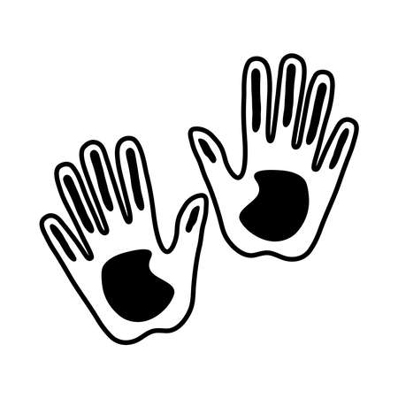 Sign with hands line style icon design of People arm finger person learn communication healthcare theme Vector illustrationのイラスト素材