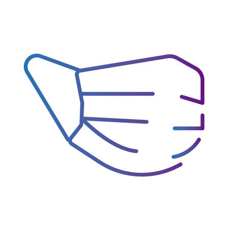 medical mask respiratory accessory line style icon vector illustration designのイラスト素材