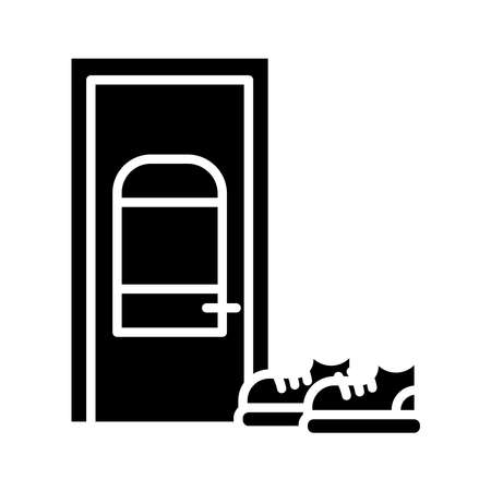 leave your shoes at the entrance silhouette style icon vector illustration designのイラスト素材