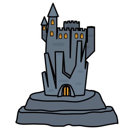 Castle design, Halloween holiday horror scary celebration autumn dark and party theme Vector illustrationのイラスト素材