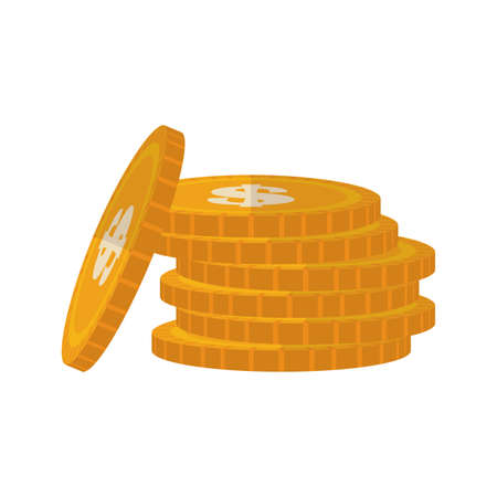 Coins design, Money financial item commerce market payment invest and buy theme Vector illustrationのイラスト素材