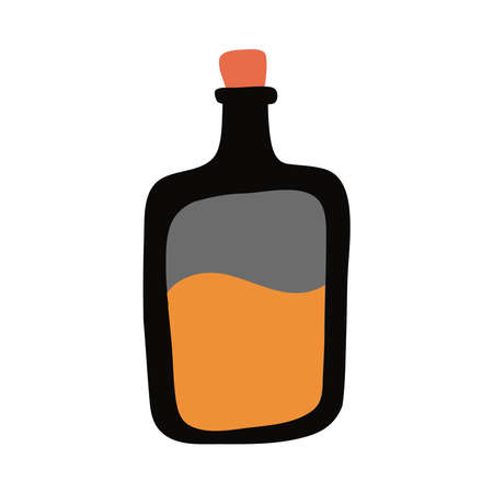 witch spell in flask flat style icon vector illustration designのイラスト素材