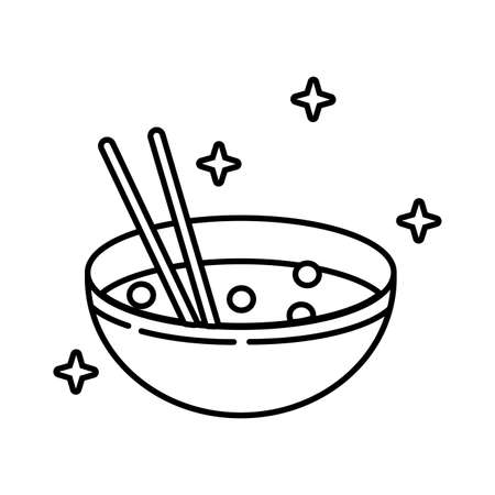 chinese dish rice line style icon vector illustration designのイラスト素材