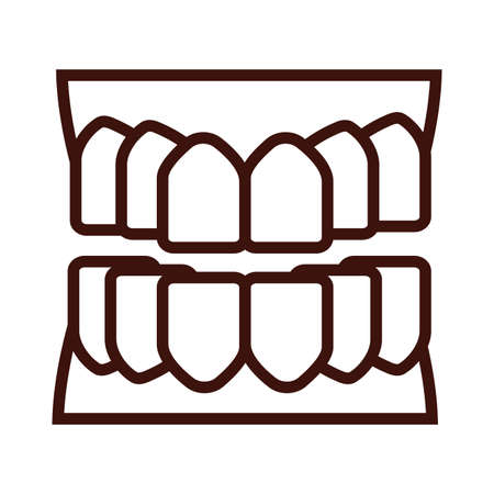 teeth body part line style vector illustration designのイラスト素材