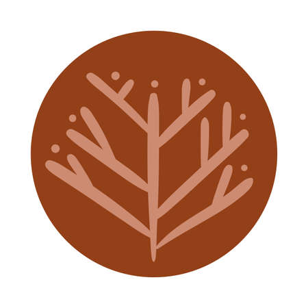 autumn tree boho hand draw style vector illustration designのイラスト素材
