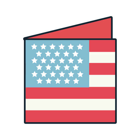 usa flag line and fill style vector illustration designのイラスト素材