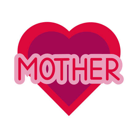 mother day heart flat style icon vector illustration designのイラスト素材