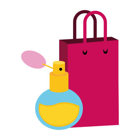 fragrance shopping bag pop art elements vector illustrationのイラスト素材